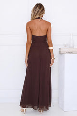Wildflower Muse Halter Maxi Dress Brown