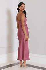 Dressing To Impress Satin Maxi Dress Rose