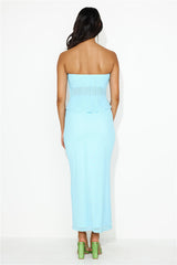 Searching For The One Mesh Maxi Skirt Blue