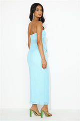 Searching For The One Mesh Maxi Skirt Blue