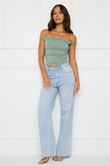Key Piece Off Shoulder Top Sage