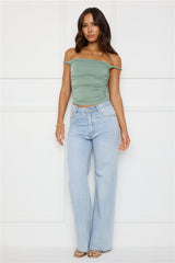 Key Piece Off Shoulder Top Sage