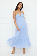 Sunshine Escape Halter Maxi Dress Blue