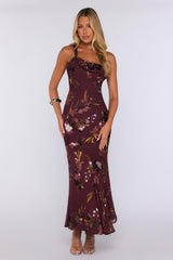 Moon Dance One Shoulder Maxi Dress Burgundy