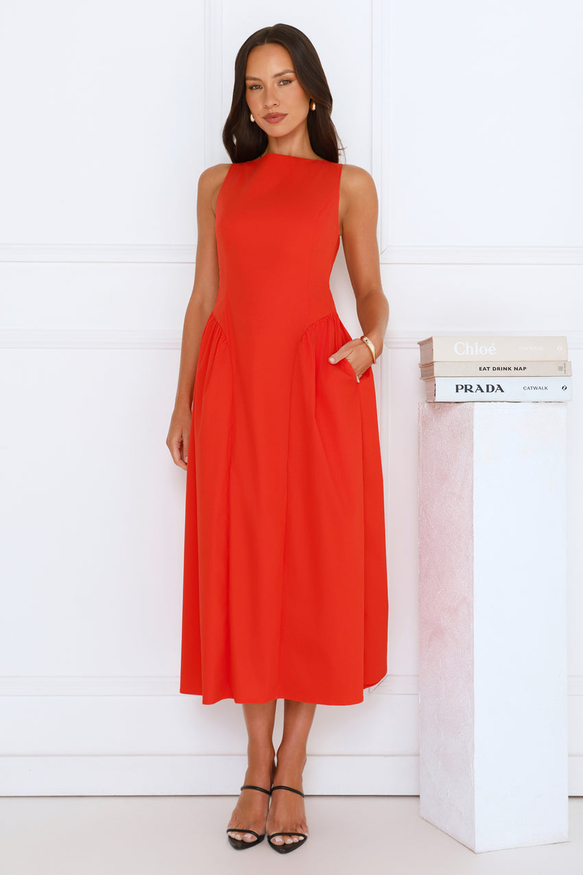 Style Spectacular Midi Dress Orange