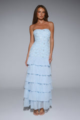 Dream State Strapless Maxi Dress Blue