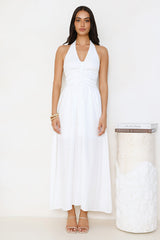 Ocean Kiss Halter Maxi Dress White