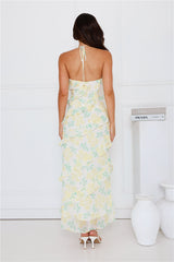Unique Beauty Halter Maxi Dress Yellow
